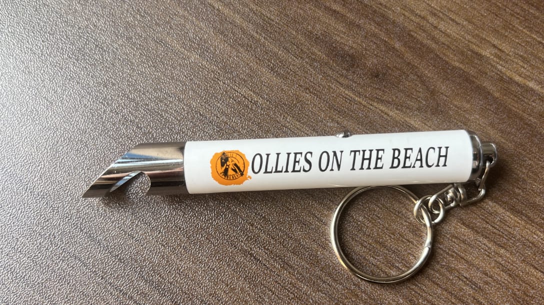 Ollies On The Beach LED Logo Projector Bottle Opener